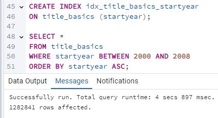 Creación del índice y ejecución de la consulta